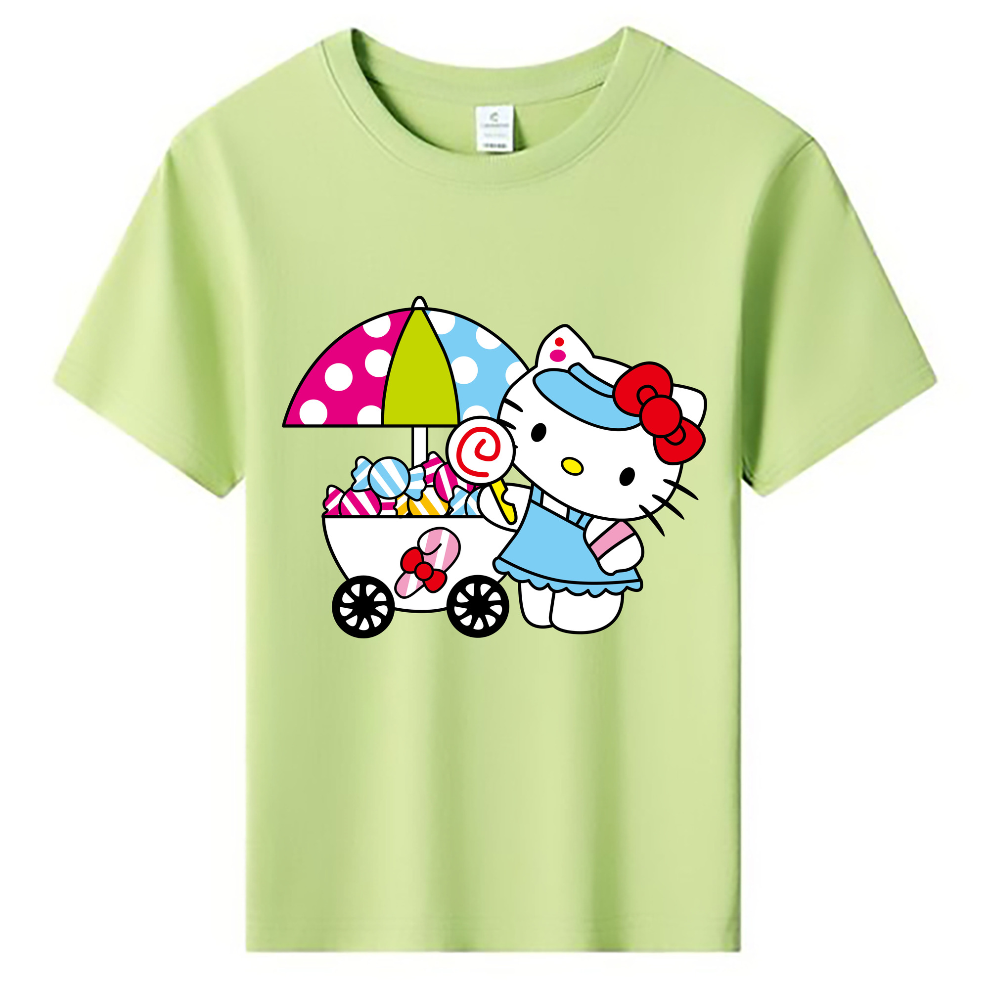 （画像用） Hello Kitty ハローキティ 綿100％キッズTシャツ（フロントプリント）